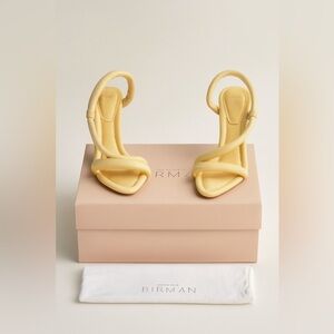 Alexandre Birman Yellow Cream Heeled Sandals